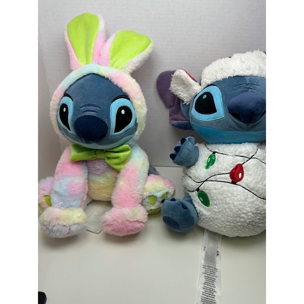 Disney Lilo & Stitch Plush Lot of 4 Christmas Sweater Bunny Holiday Lights Toy - Picture 7 of 11